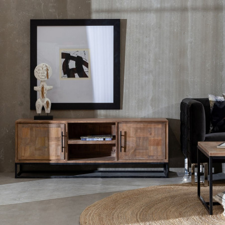 MUEBLE TV NATURAL MADERA DE MANGO MODELO TELMO 150 X 35 X 55 CM