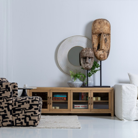 MUEBLE TV NATURAL MADERA DE OLMO MODELO CELIA 180 X 40 X 60 CM