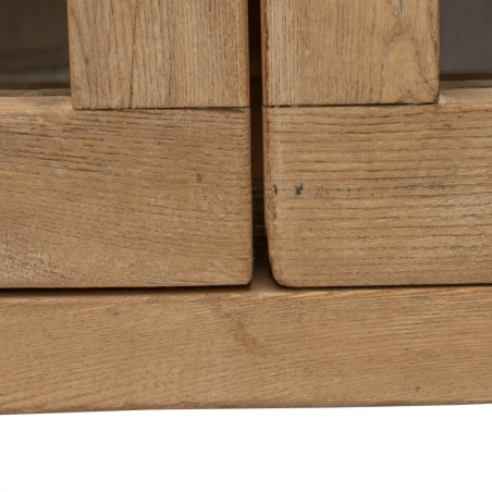 VITRINA NATURAL MADERA DE OLMO MODELO CELIA 122 X 44 X 210 CM