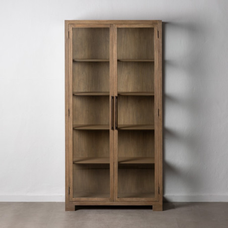 VITRINA NATURAL MADERA MINDI MODELO PRINCE 100 X 45 X 200 CM