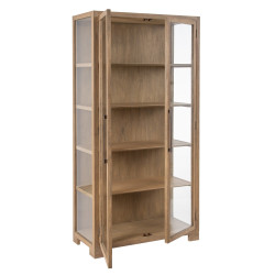 VITRINA NATURAL MADERA MINDI MODELO PRINCE 100 X 45 X 200 CM