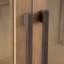 VITRINA NATURAL MADERA MINDI MODELO PRINCE 100 X 45 X 200 CM