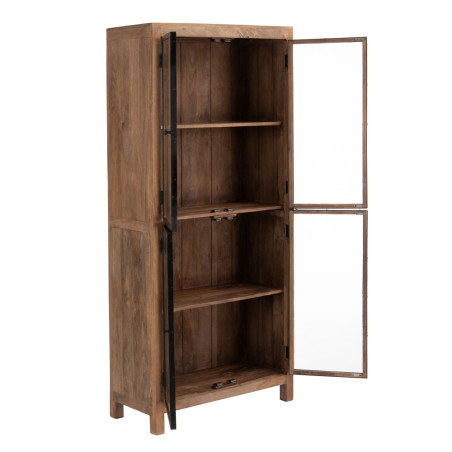 VITRINA NATURAL MADERA DE MANGO MODELO BELTRAN 90 X 40 X 200 CM