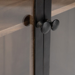 VITRINA NATURAL MADERA DE MANGO MODELO BELTRAN 90 X 40 X 200 CM