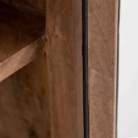 VITRINA NATURAL MADERA DE MANGO MODELO BELTRAN 90 X 40 X 200 CM
