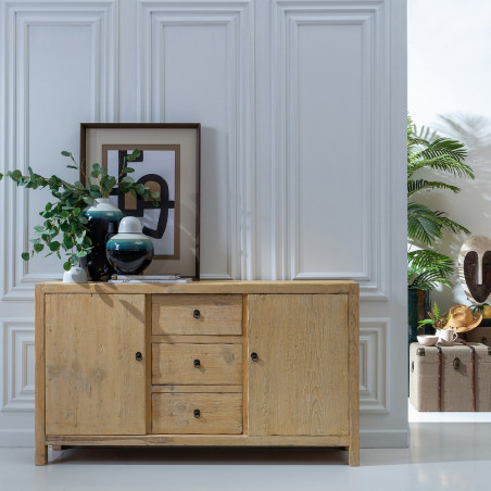 APARADOR NATURAL MADERA DE OLMO MODELO VILUM 160 X 40 X 90 CM