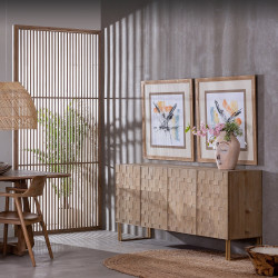 APARADOR CREMA MADERA-HIERRO MODELO CLOMI 180 X 45 X 84 CM
