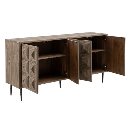 APARADOR NATURAL MADERA-HIERRO MODELO TECH 185 X 48,50 X 92,50 CM