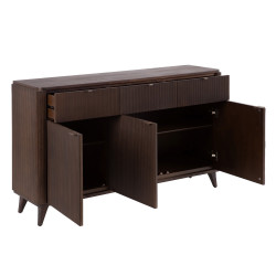 APARADOR MARRÓN OSCURO MADERA MINDI MODELO FORNEL 140,50 X 35,50 X 85 CM