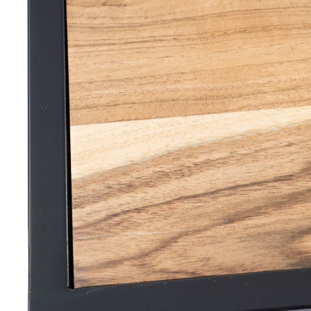 APARADOR NEGRO-NATURAL MADERA-HIERRO MODELO NUVA 160 X 41 X 90 CM