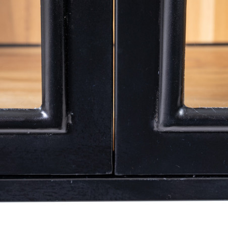APARADOR NEGRO-NATURAL MADERA-HIERRO MODELO NUVA 160 X 41 X 90 CM