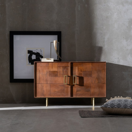 APARADOR CASUAL NATURAL MADERA/METAL 122x45x76 CM