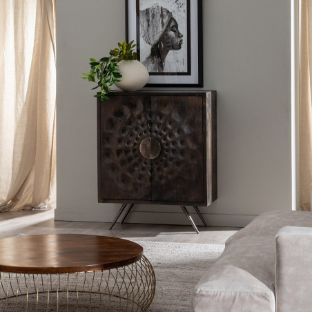 ARMARIO HEART MARRÓN MADERA / METAL 89x40x110 CM