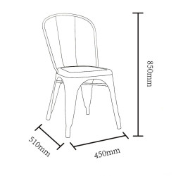 Silla Industrial Tol Blanca Metal