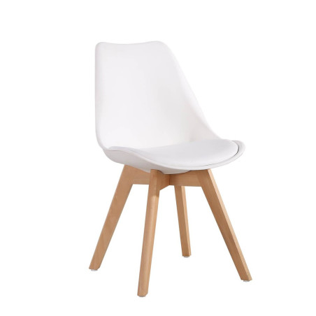 Silla Comedor Estilo Nórdico Modelo Súper Color Blanco
