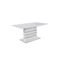Mesa Comedor Extensible Nona MDF Blanco Alto Brillo 160(220)x90