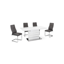Mesa Comedor Extensible Nona MDF Blanco Alto Brillo 160(220)x90