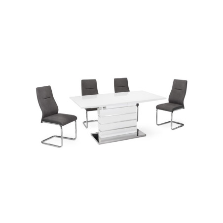 Mesa Comedor Extensible Nona MDF Blanco Alto Brillo 160(220)x90