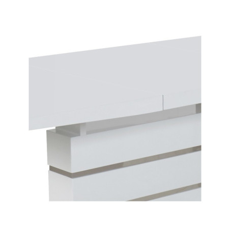 Mesa Comedor Extensible Nona MDF Blanco Alto Brillo 160(220)x90
