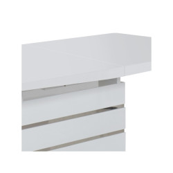 Mesa Comedor Extensible Nona MDF Blanco Alto Brillo 160(220)x90
