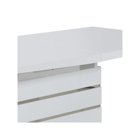 Mesa Comedor Extensible Nona MDF Blanco Alto Brillo 160(220)x90
