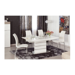 Mesa Comedor Extensible Nona MDF Blanco Alto Brillo 160(220)x90