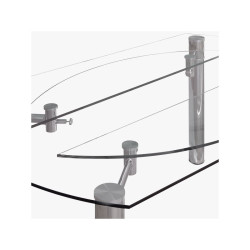 Mesa Comedor Extensible Salva Cristal-Acero 146Ø