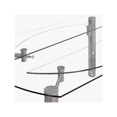 Mesa Comedor Extensible Salva Cristal-Acero 146Ø