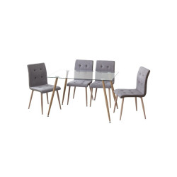 Mesa Comedor Erin Cristal Templado - Color Natural 120x80