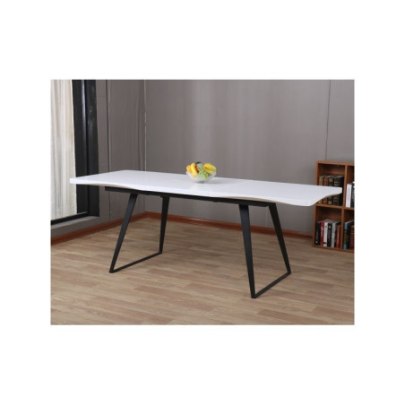Mesa Comedor Extensible Sara MDF Blanco Brillo 154(209)x80