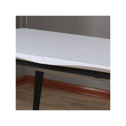 Mesa Comedor Extensible Sara MDF Blanco Brillo 154(209)x80
