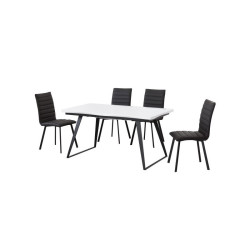 Mesa Comedor Extensible Sara MDF Blanco Brillo 154(209)x80