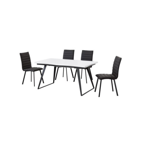 Mesa Comedor Extensible Sara MDF Blanco Brillo 154(209)x80