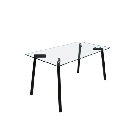 Mesa Comedor Lujam Cristal Templado - Negro 140x80