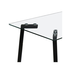 Mesa Comedor Lujam Cristal Templado - Negro 140x80
