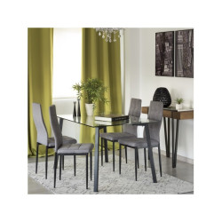 Mesa Comedor Lujam Cristal Templado - Negro 140x80