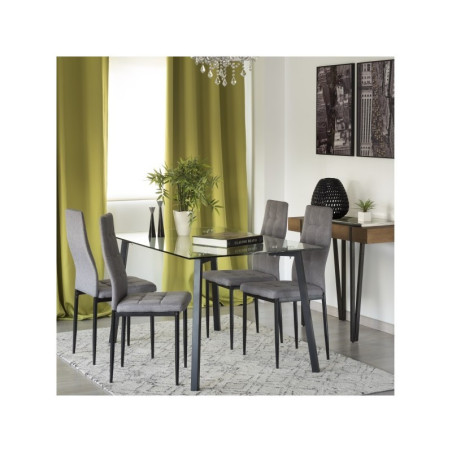 Mesa Comedor Lujam Cristal Templado - Negro 140x80