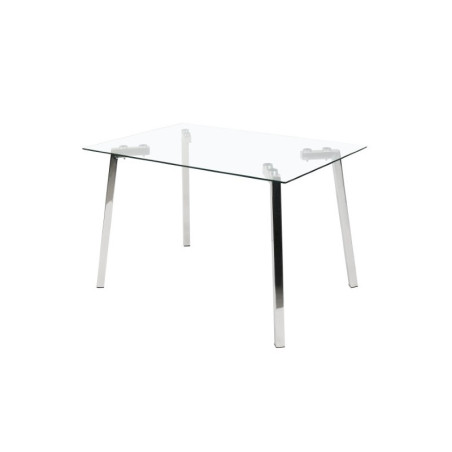 Mesa Comedor Lujam Cristal Templado - Acero Cromado 140x90
