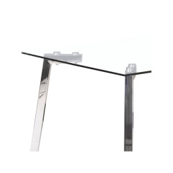 Mesa Comedor Lujam Cristal Templado - Acero Cromado 140x90