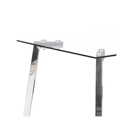 Mesa Comedor Lujam Cristal Templado - Acero Cromado 140x90