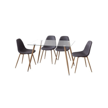 Silla Comedor Nobe Tela Gris - Natural