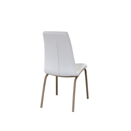 Silla Comedor Jada Polipiel Blanco - Natural
