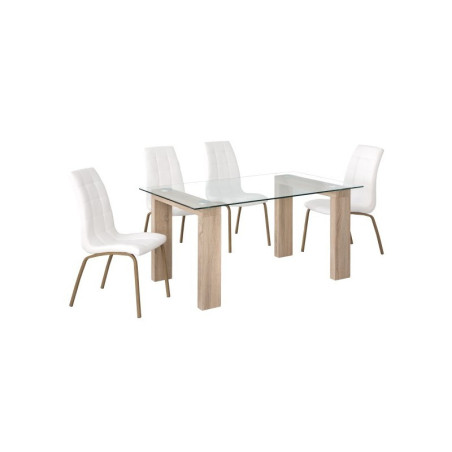 Silla Comedor Jada Polipiel Blanco - Natural