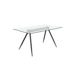 Mesa Comedor Omar Cristal Templado - Negro 140x90