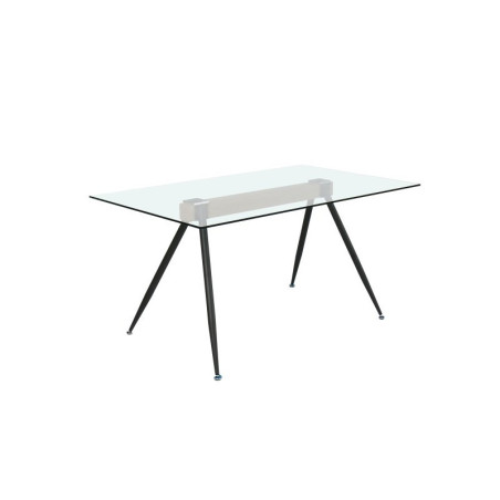 Mesa Comedor Omar Cristal Templado - Negro 140x90