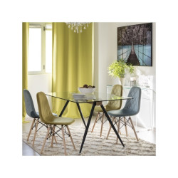 Mesa Comedor Omar Cristal Templado - Negro 140x90