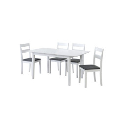 Mesa Comedor Extensible Maru MDF Blanco Mate 120(150)x80