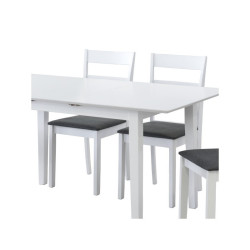 Mesa Comedor Extensible Maru MDF Blanco Mate 120(150)x80