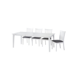 Mesa Comedor Extensible Maru MDF Blanco Mate 150(205)x90