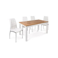 Mesa Comedor West MDF Blanco- Roble 157,3x75,6